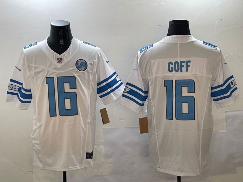 Men Detroit Lions #16 Goff White three generations 2024 Nike Limited NFL Jersey style 2->detroit lions->NFL Jersey